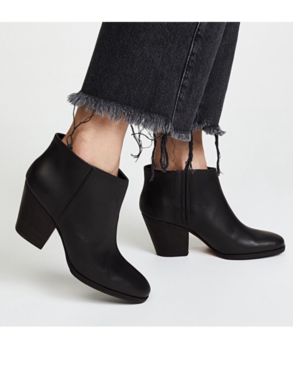 Rachel Comey Mars Black Leather Ankle Boots Booties Womens
